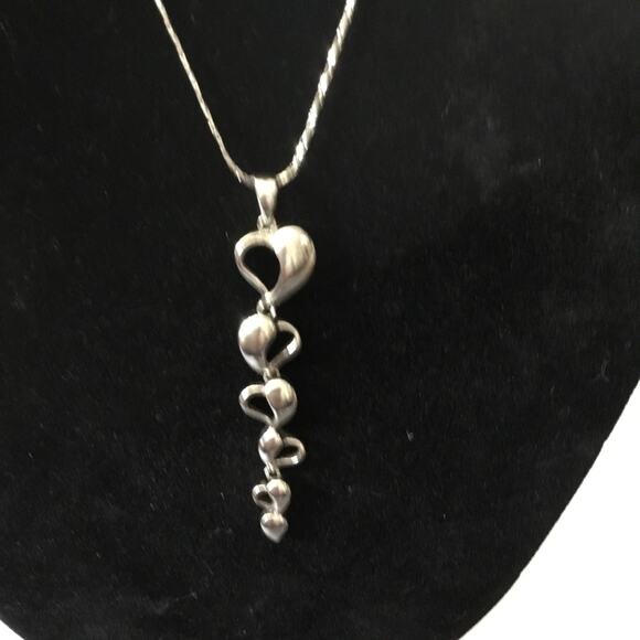 Sterling Silver Multi-Heart Necklace - Picture 4 of 6